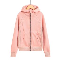 Winter Autumn and Yoga Hoodie Scuba Lululemens Womens Thickening Jackets Hoodys Sports Half Zipper Terry Designer Looseshort Clothes Jacet 699