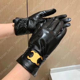 Gloves Designer gloves Leather sheepskin women's luxury Arc de Triomphe gloves Wool cashmere lined winter warm gloves mittens women Men's