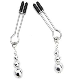 Metal Nipple Clamps clips ring bell torture slave BDSM breast Bondage restraint sexy Toy For Women Couple play Game2730297