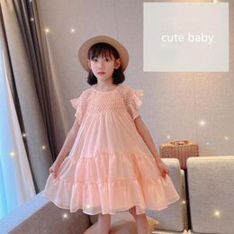 Hohe Qualität Baby Mädchen Chiffon Kleid Sommer Kinder Mädchen Perlen Prinzessin Party Kleider Kinder039s Rosa Tutu Kleidung180I7288312