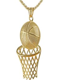 Basketball Hoop Pendant Necklace Men Long Chain Necklace Gifts Sports Hip Hop Couple Jewelry7068752