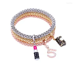 Charm Bracelets TOUCHEART 3PCS Leather Bag&Lipstick Bracelet&Bangles Charms For Women Bracelet Jewelry Making Friendship SBR190485
