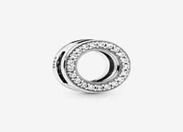 100% 925 Sterling Silver Circle of Pave Clip Charms Fit Reflexions Mesh Bracelet Fashion Women Wedding Engagement Jewellery Accessories2396663