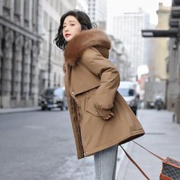 Women's Trench Coats 2023 Winter Korean Loose Cotton-padded Jackets Hooded Fur Collar Ladies Parkas Female Clothing Chaquetas FCY1797