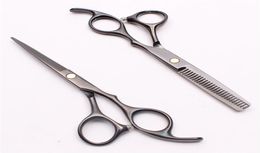 C1005 55quot 440C Customised Logo Black Professional Human Hair Scissors Barber039s Hairdressing Scissors Cutting or Thinnin5905199