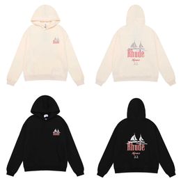 Men's Hoodies Sweatshirts Mens Autumn Winter New Little Popular Fashion Rhudehoodies Sailing Print Cotton Terry Couple Lub8