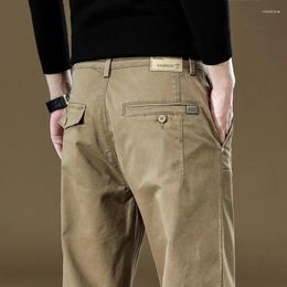 Men's Pants 2024 Spring And Autumn Green Cotton Solid Work Wear Casual Pant Wide Korean Clothing Jogger Cargo Trousers