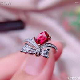 Cluster Rings KJJEAXCMY Fine Jewellery 925 Sterling Silver Inlaid Natural Garnet Ring Delicate Female Noble Elegant Support Test