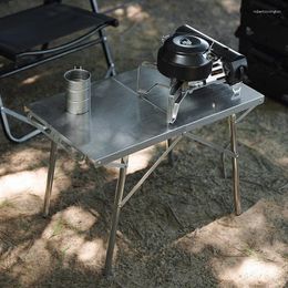 Camp Furniture Outdoor Camping Folding Table Portable Stainless Steel Mini Picnic For Cooking Casual Barbecue