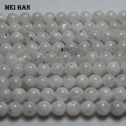 Meihan whole approx 48beads set genuine A 8mm -0 2 rainbow moonstone smooth round loose beads for Jewellery DIY making 2009302806