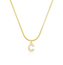 Inlaid Zircon Pendant Necklaces Letter Initial Pendant Necklace For Women Gold Chain Cute Charms Collier Alphabet Necklaces Jewelr6330053
