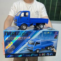 RC Car 1 16 D12 Simulation Drift Climbing Truck Led Light Haul Cargo Remote Control Electric Toys Children Christmas Gifts 231227