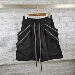 Men's Shorts Multi Patchwork Nylon Double Loop Zipper Drawstring Pocket Men Women Vintage Y2k Mens