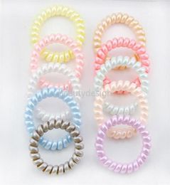 New Women Scrunchy Girl Hair Coil Rubber Hair Bands Ties Rope Ring Ponytail Holders Telephone Wire Cord Gum Hair Tie Bracelet FY495117304