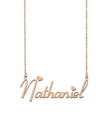 Nathaniel Name Necklace Custom Nameplate Pendant for Women Girls Birthday Gift Kids Friends Jewellery 18k Gold Plated Stainless4745445