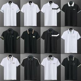 Boss Mens Camisa Polo de Alta qualidade Moda Men's T-shirt Collar de luxo de luxo respirável Top Summer Boss Business Designer de camisas pólo