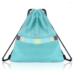 Shopping Bags Casual Drawstring Bag Mesh Backpack Team Sports Breathable Travel Gym Kit High Quality School PE Kids