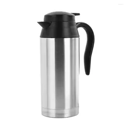 Water Bottles 12/24V Car Electric Kettle Stainless Steel 750ml Pot Heated Boil Dry Protection Heating Travel Cup Quick Boiling