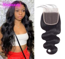 Peruvian Human Hair 5X5 Lace Closure Baby Hairs Five Pcs Body Wave Silky Straight Whole Yirubeauty3684974