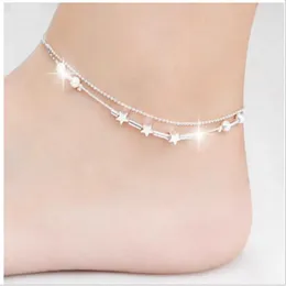 Anklets Fashion 925 Sterling Silver Anklet Fine Jewelry Simple Beads Foot Chain For Women Girl S925 Ankle Leg Bracelet