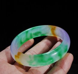 Natural Jade FiveColored Ice Floating Flowers Lady Jade Bracelet Jadeite Lady Jade Bracelet Quartz Rock Bracelet2255757