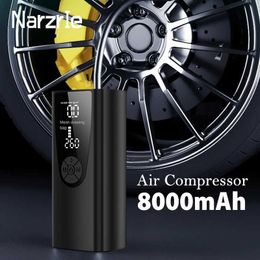 Inflatable Pump 8000mAh Rechargeable Car Air Compressor 12V 150PSI Electric Cordless Tyre Inflator Pump for Motorcycle Bicycle Car Tyre BallsL231227