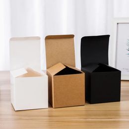 20/50 pieces of large-sized square cowhide gift box black and white brown folding packaging gift box bride's birthday party recommended gift box 231227