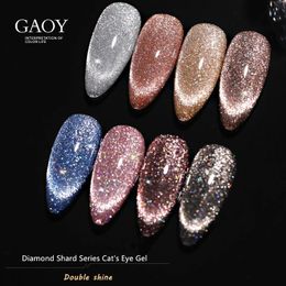 Gaoy Diamond Shard Series Cat Eye Gel Nail Polish Colourful Neon Glitter UV/Led Gel 231227