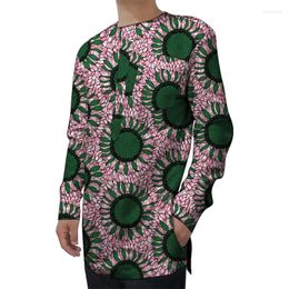 Ethnic Clothing Full Sleeve Men's Tops Fashion Male Wedding Wear Colorful African Print Dashiki Shirts