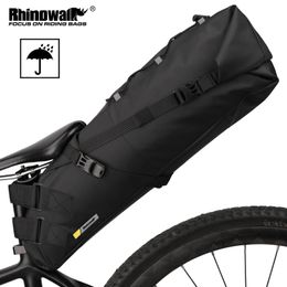 Rhinowalk Bike Saddle Bag Waterproof MTB Road Bicycle 13L Large Capacity Cycling Foldabe Tail Rear Trunk Accessories 231227