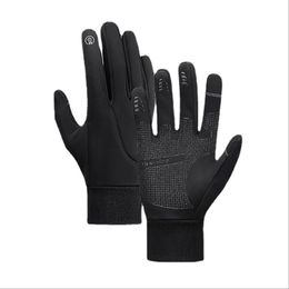 Outdoor Cycling Gloves Winter Non slip Touch Screen Fleece Full Finger Sports Warm 231227