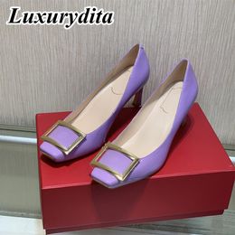 High quality womens sandals pumps leather sole banquet stiletto catwalk luxury pointy high heels Designer Flat Ballet shoes Fashion heel ladies Mules vivier G2950