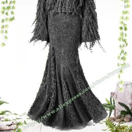 Skirts Korean Fashion Chic And Elegant Woman Skirt Tassel Sequin Feather Fishtail Long For Women 2023 Autumn Winter