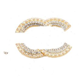 Simple Letter Brooches Famous Luxurys Desinger Geometry Brooch Women Crystal Rhinestone Suit Pin Fashion Jewelry Decoration Accessories