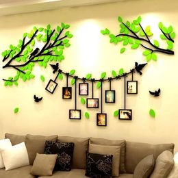 Stickers Photo frame wall creative 3D crystal acrylic threedimensional wall stickers living room TV background wall stickers Home decorati