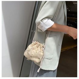 Evening Bags Fashion Small Shoulder Women Beach Straw Woven Flower Embroidery Ladies Lace Crossbody Handbags For Travel