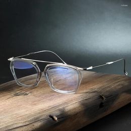 Sunglasses Frames Trendy Irregular Polygon Optical Glasses Frame For Men Titanium Acetate Myopia Eyeglasses Full Rim Anti Blue Light