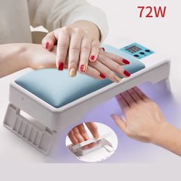 LED Nail Dryer Lamp 72w All Gel Polish EU US Charge 2 IN 1 Foldable Nail Hand Pillow Dryer Manicure Lamp Equipment Nail Supply 231227