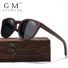 GM Brand Desgin Spring Style 100 Bamboo Polarized Sunglasses Men Women Fashion Glasses UV400 Wooden Square Box 231226