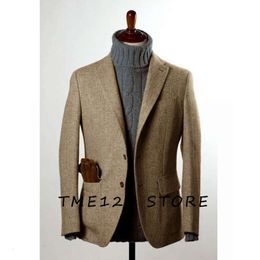 New Men's Herringbone Jacket V-neck Single-breasted Business Casual Korean Autumn Clothes Best Selling for Men Clothing