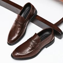 Dress Shoes Selling Luxury Loafers Europe America Men's Office Business Non Slip Genuine Leather Classic Black