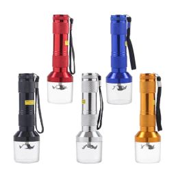 Smoking shop bong Aluminium Electric Tobacco Grinder Crusher Herb Grinders Flashlight Pollen Cigarette Alloy Metal Handheld Chopper ZZ