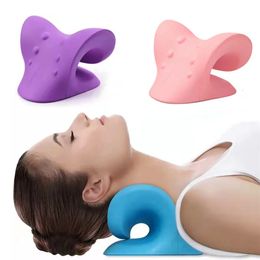 Neck Massage Pillow Neck Shoulder Cervical Chiropractic Traction Device Massage Pillow for Pain Relief Body Neck Massager 231227