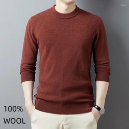 Men's Sweaters Strip Jacquard Men Top Winter 2023 Fashion Wool Sweater Red Mens Clothing Luxury Korean Vintage Long Sleeve Pullover