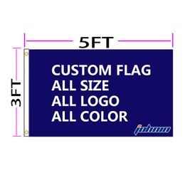 JOHNIN 3x5 Fts Custom Logo Flag Customise Print Banner With Grommets OEM DIY Digital Printing By Your Own Idea