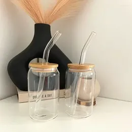 Wine Glasses S Juice With Drinkware Transparent Tea Milk Bubble Mug Lid Mocha Cup And 550ml/350ml Breakfast Beer Glass Can Straw