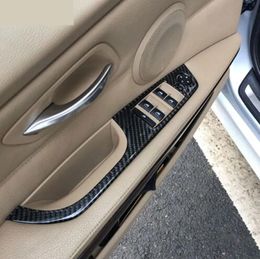 Stickers For BMW E90 Carbon Fiber Window Lifter Switch Buttons Decorative Frame Cover Trim Interior Molding Sticker 3 series 20052012