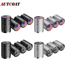 American Flag Tyre Valve Caps Aluminium Car Dustproof Caps Tyre Wheel Stem Air Valve Caps for Car Truck Motorcycle Bike Bicycle