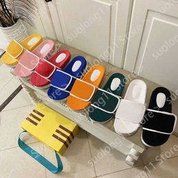 xAD Cotton Sponge magic tape Embossed Platform Sandals Core Black blue red yellow Mesa men women designer slipper beach shoes 72Iq#