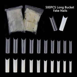 500Pcs Clear Natural False Nail Tips C Curved Long Square Straight Nails Artificial Acrylic Manicure Art Tool 231226